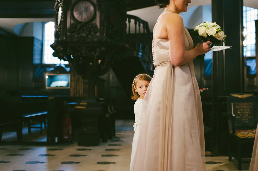 real wedding ceremony St. Clement Danes Church, London