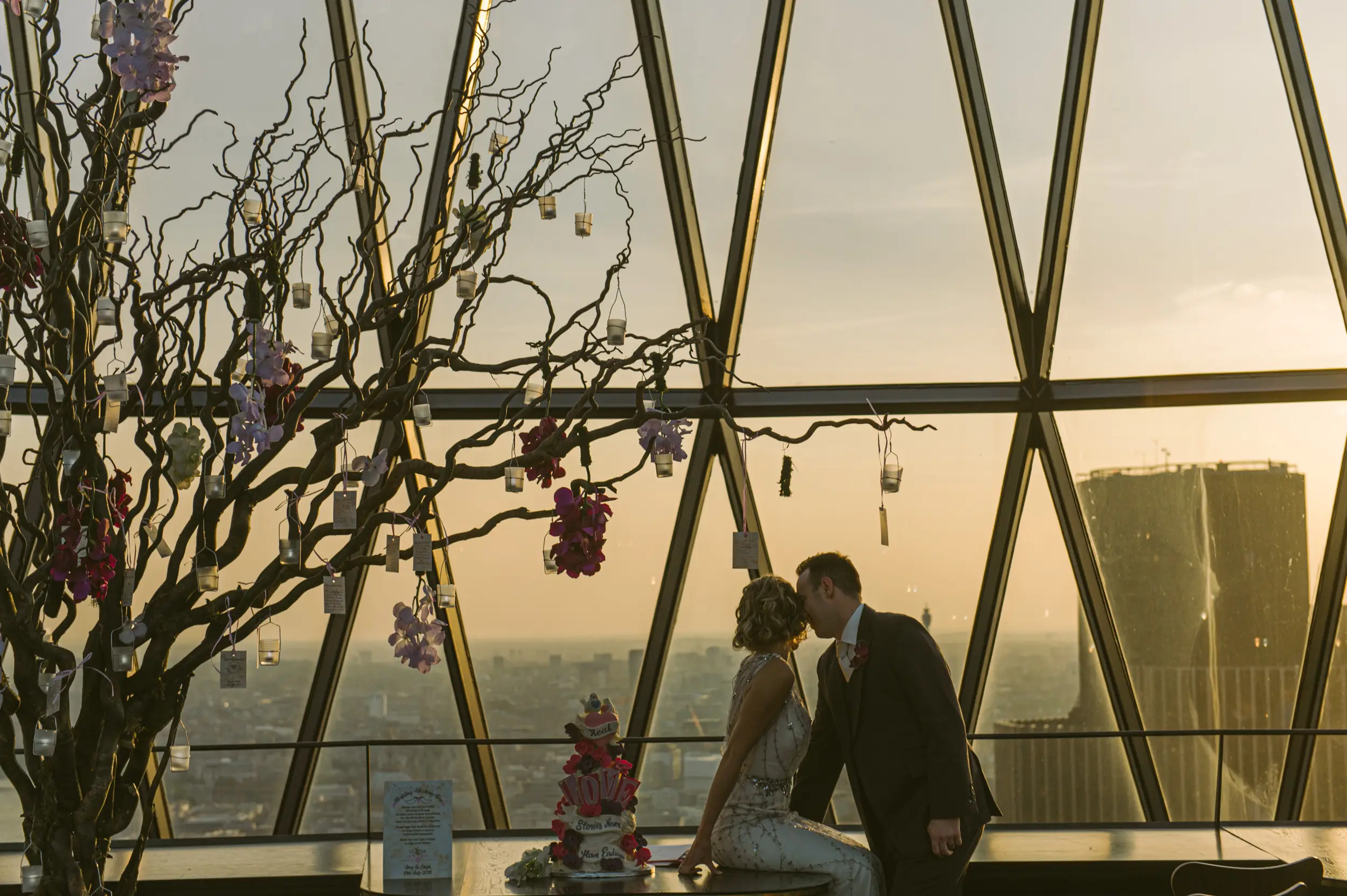 The Gherkin London wedding photographer city wedding portrait