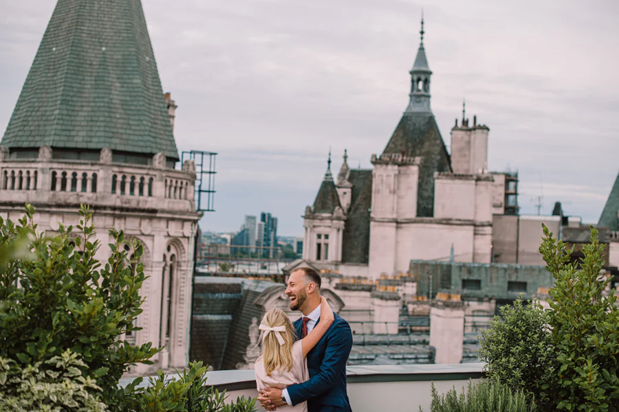 Unposed moment during a London wedding celebration