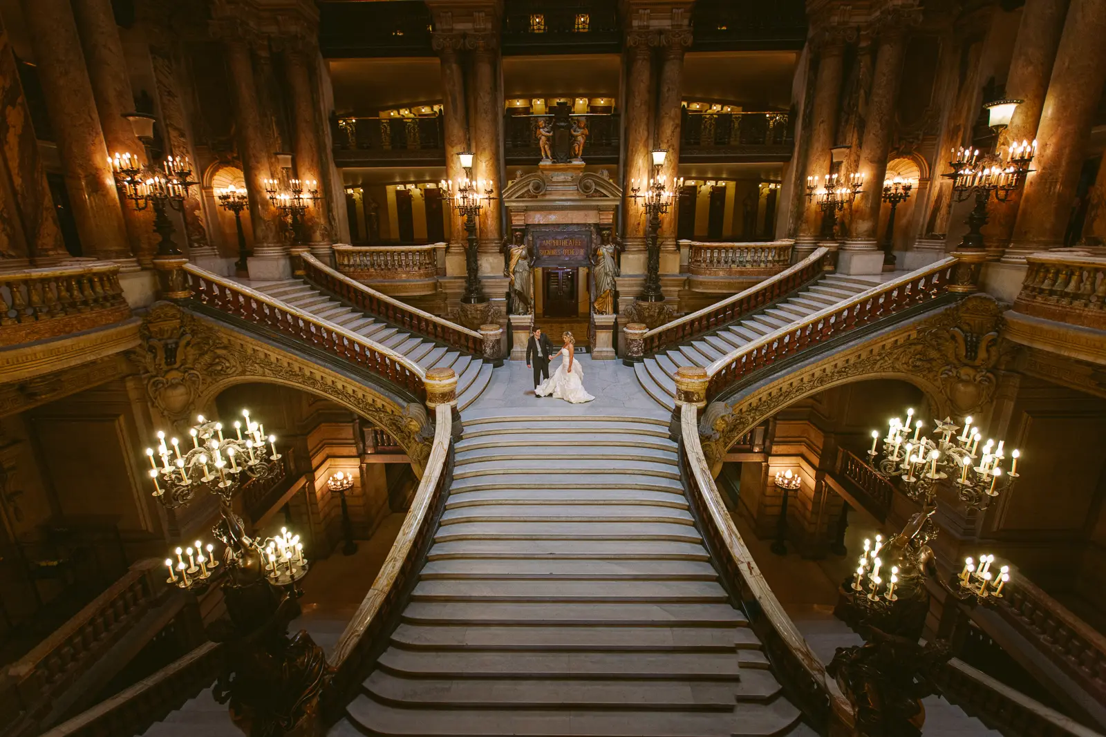 Natural portrait of Tabitha and Nathan during their Paris Opera session