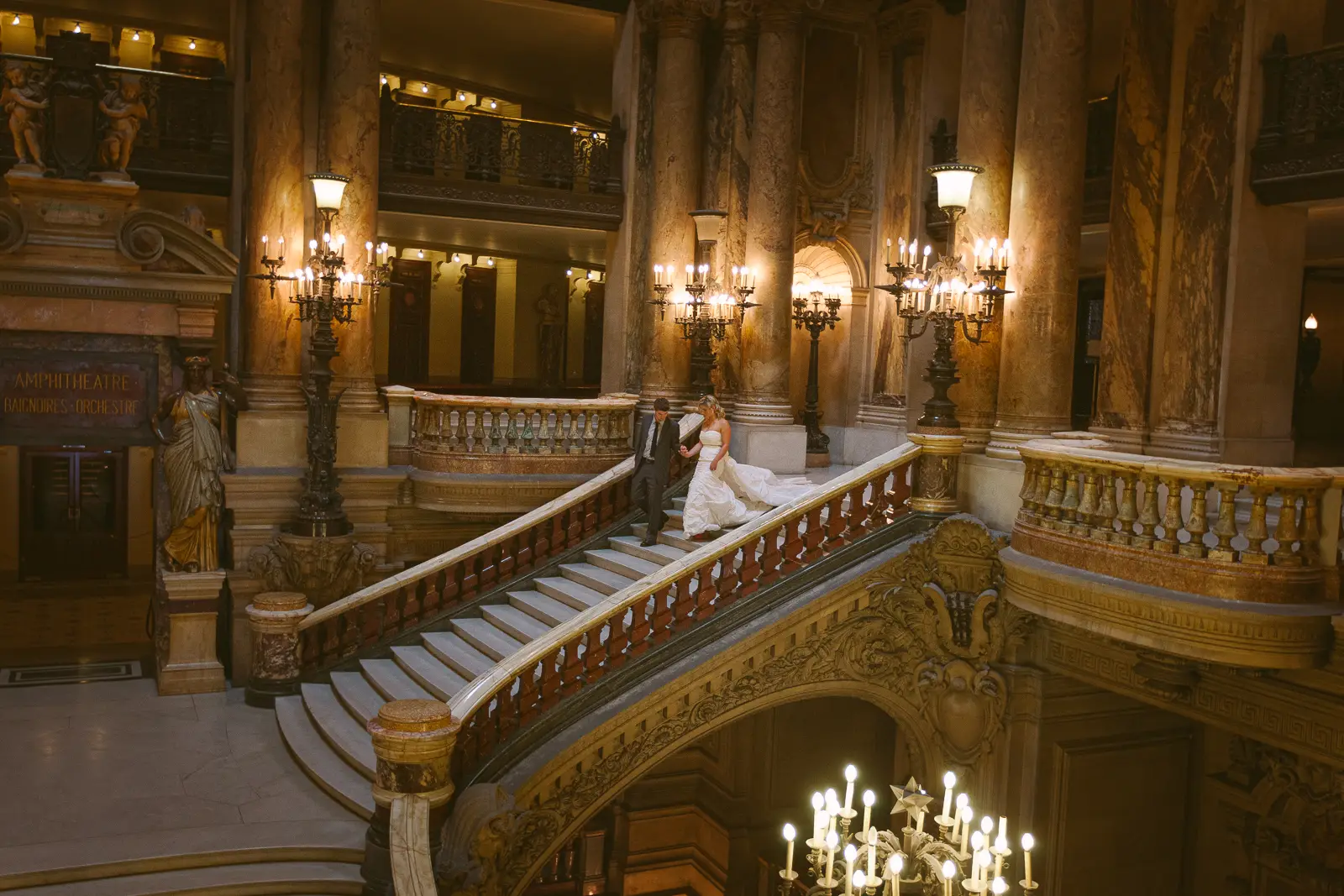 Natural portrait of Tabitha and Nathan during their Paris Opera session