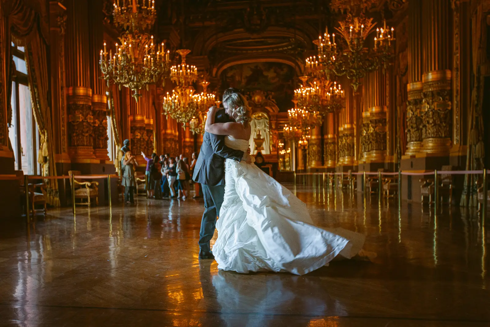 Natural portrait of Tabitha and Nathan during their Paris Opera session