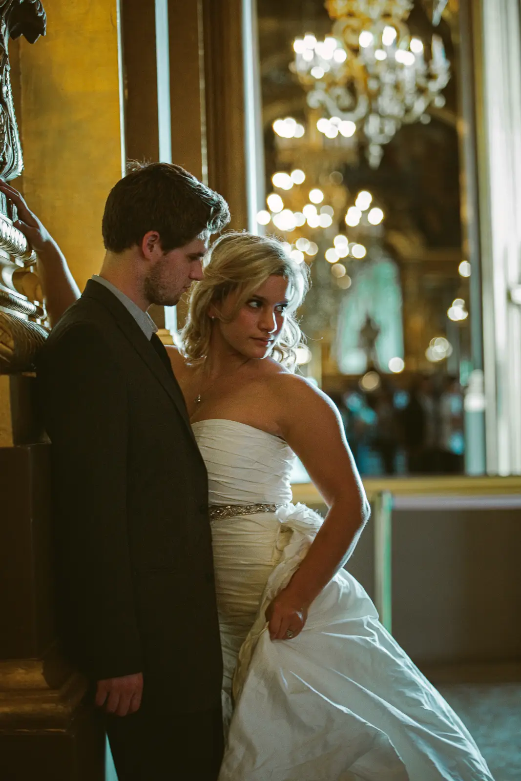 Natural portrait of Tabitha and Nathan during their Paris Opera session