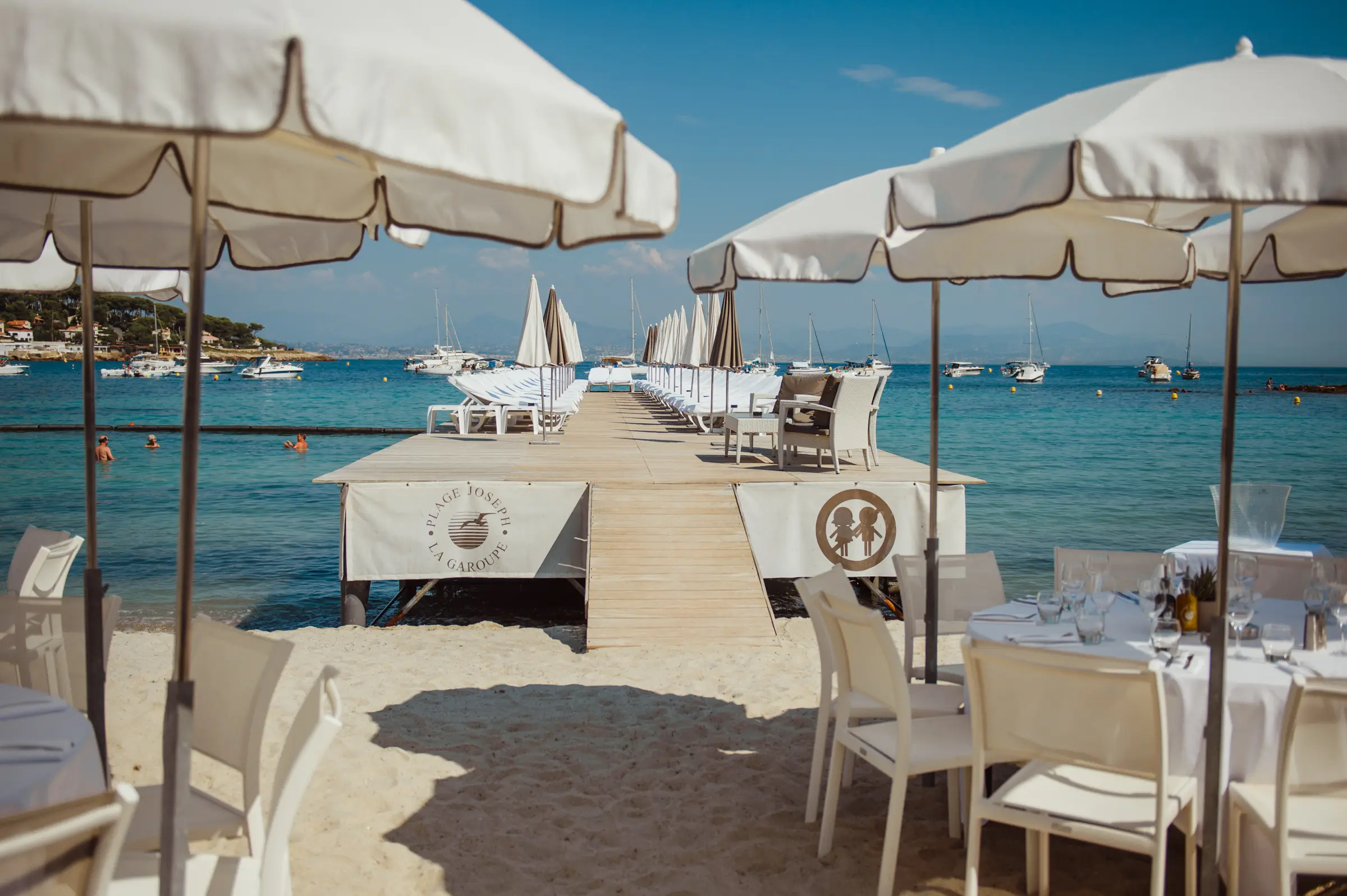 Wide editorial wedding scene from a South of France destination wedding at golden hour
