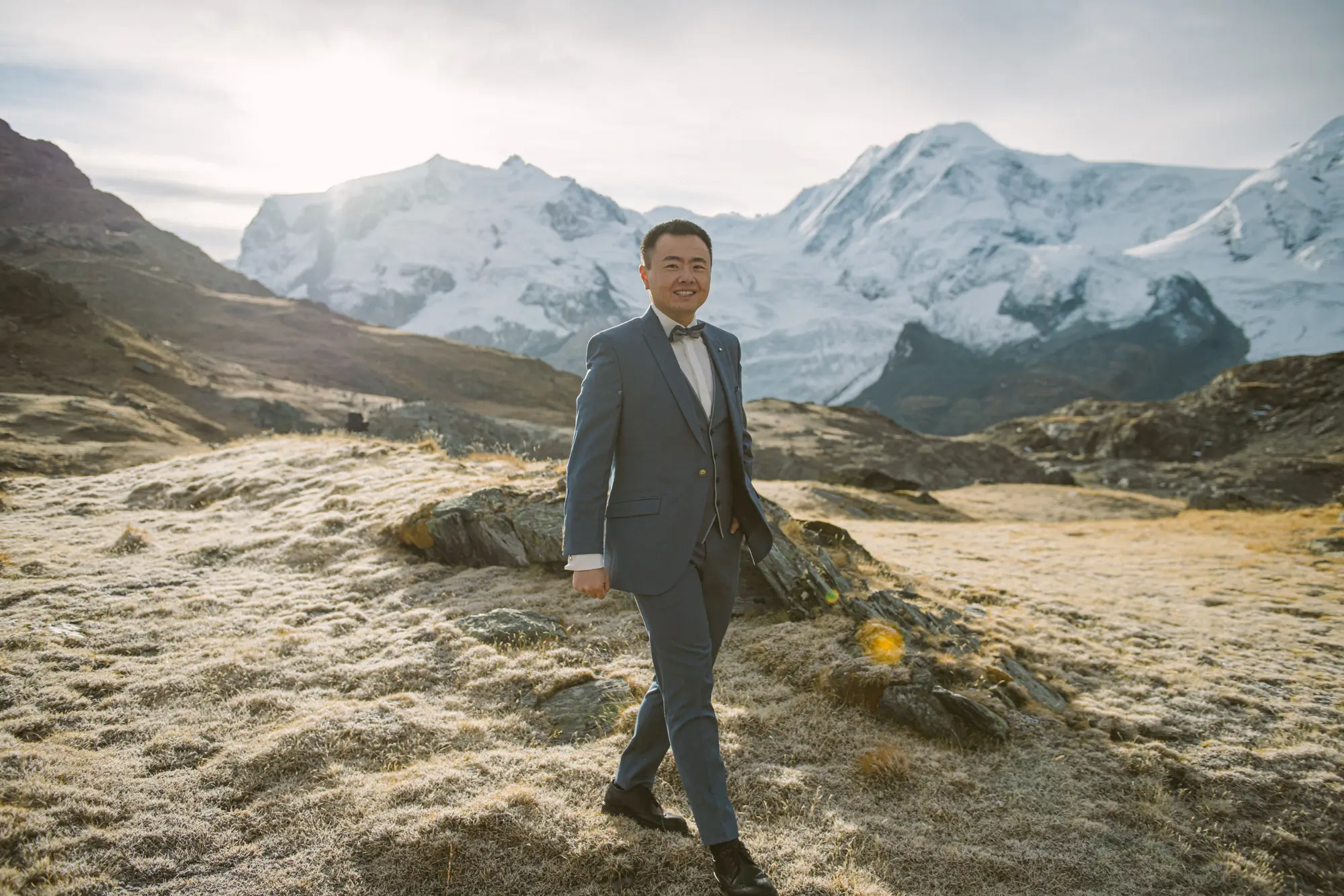 Switzerland pre-wedding photography: groom