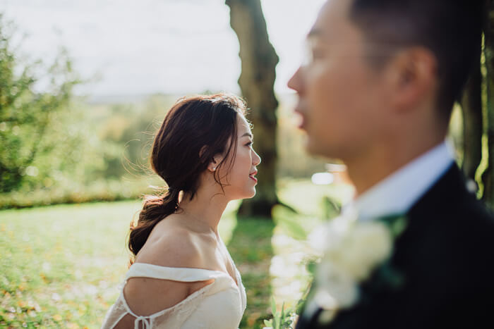 Portrait of the bride and groom