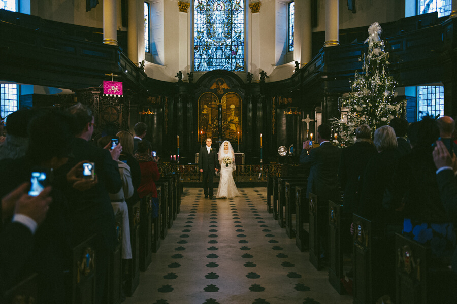 real Christmas wedding ceremony