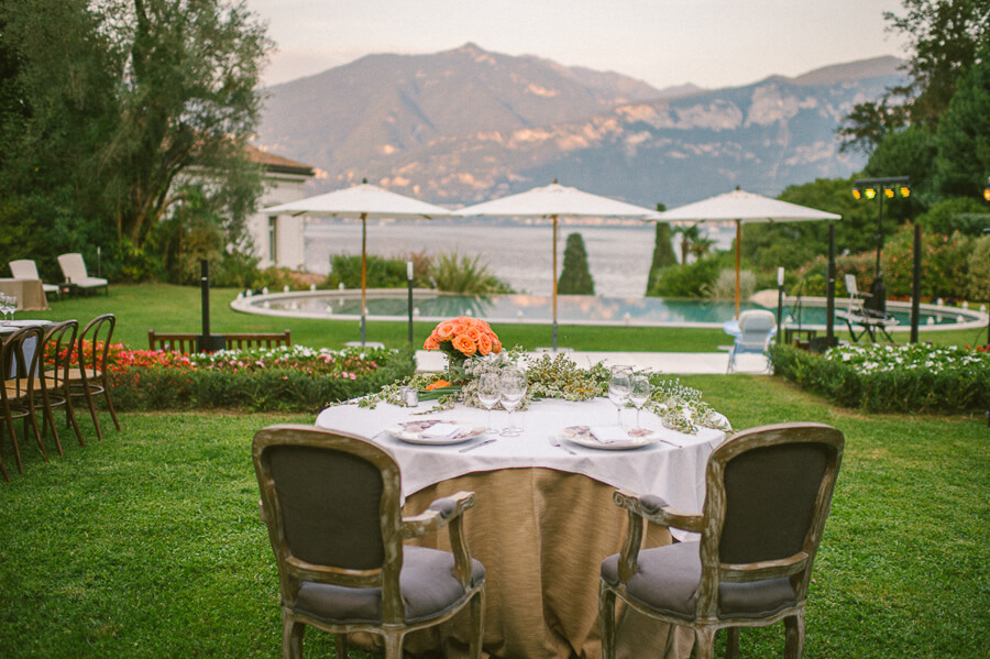 Villa Giuseppina Lake Como wedding reception venue table decors