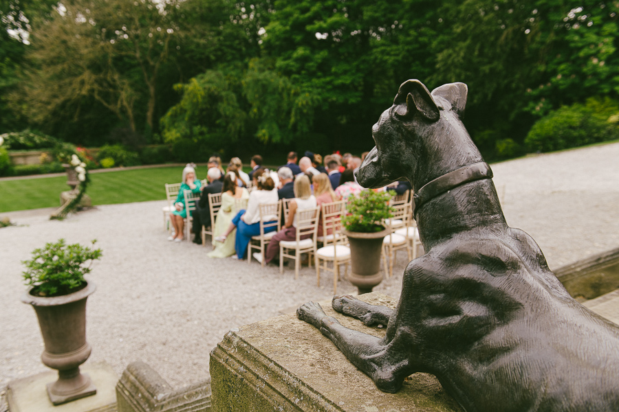 wedding ceremony photography in Woodlands Hotel Leeds garden outdoor ceremony