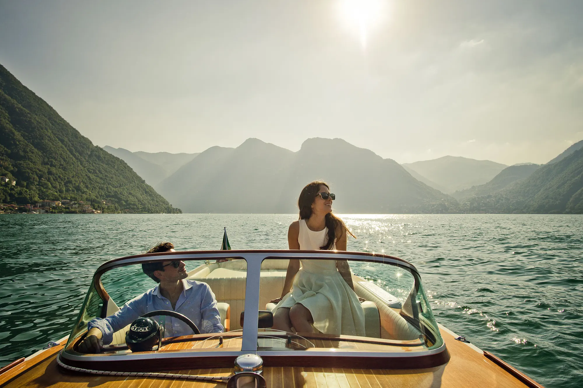 Riva boat during wedding in Lake Como