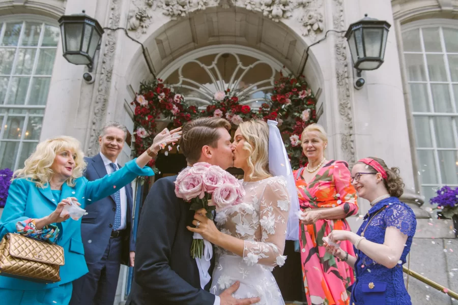 Chelsea Town Hall chic registry wedding photographer London