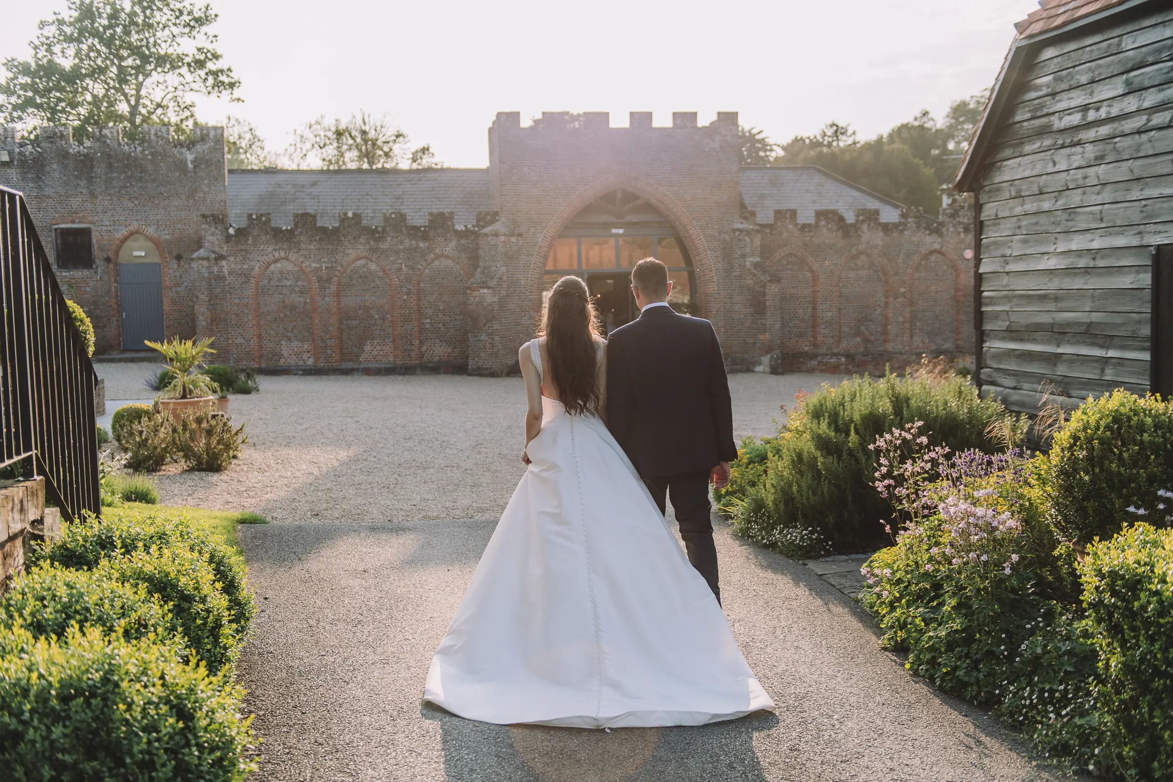 Bride and groom portraits at Wasing Park Estate in Berkshire