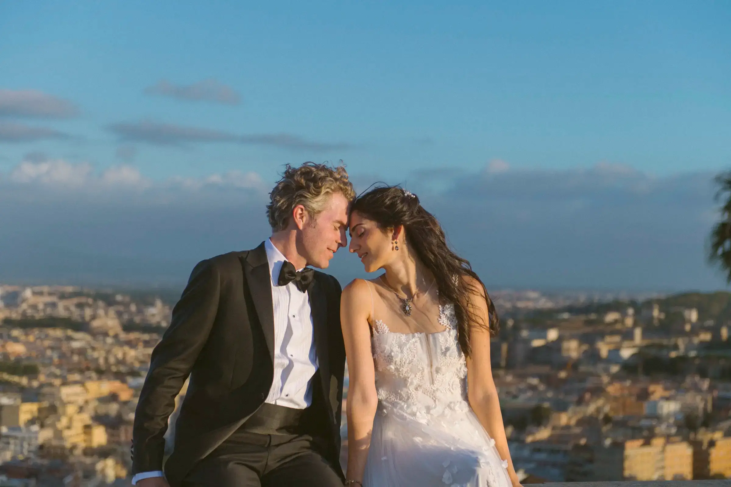 Luxury Rome wedding photographer at Villa Miani with panoramic city views