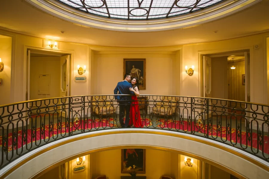 Collage of London pre-wedding locations – Tower Bridge, Regent’s Park, St Paul’s