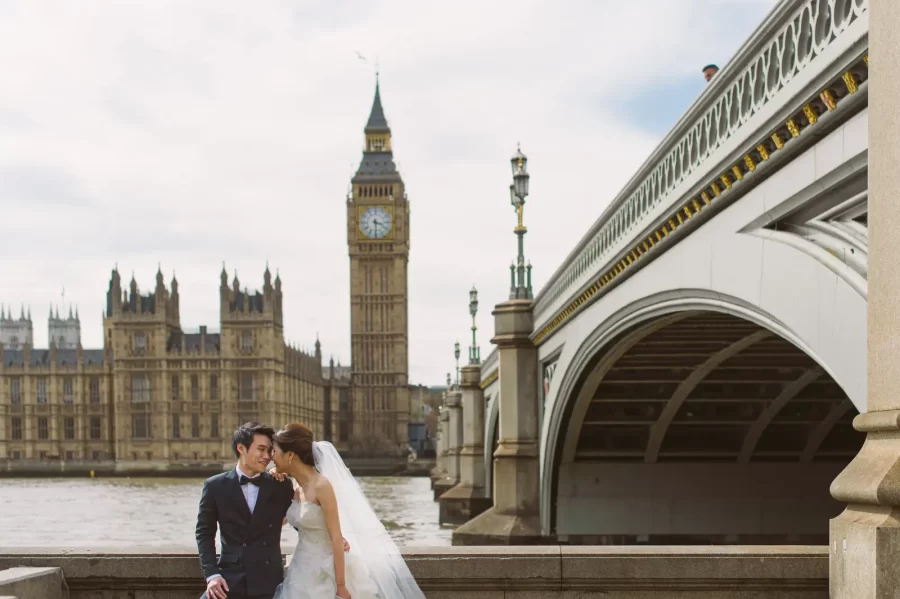 Couple from Thailand during spring pre-wedding at Primrose Hill London