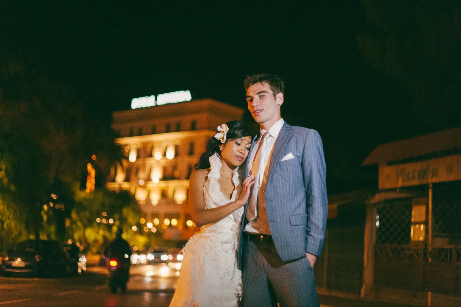 Royal Riviera Hotel wedding terrace at sunset