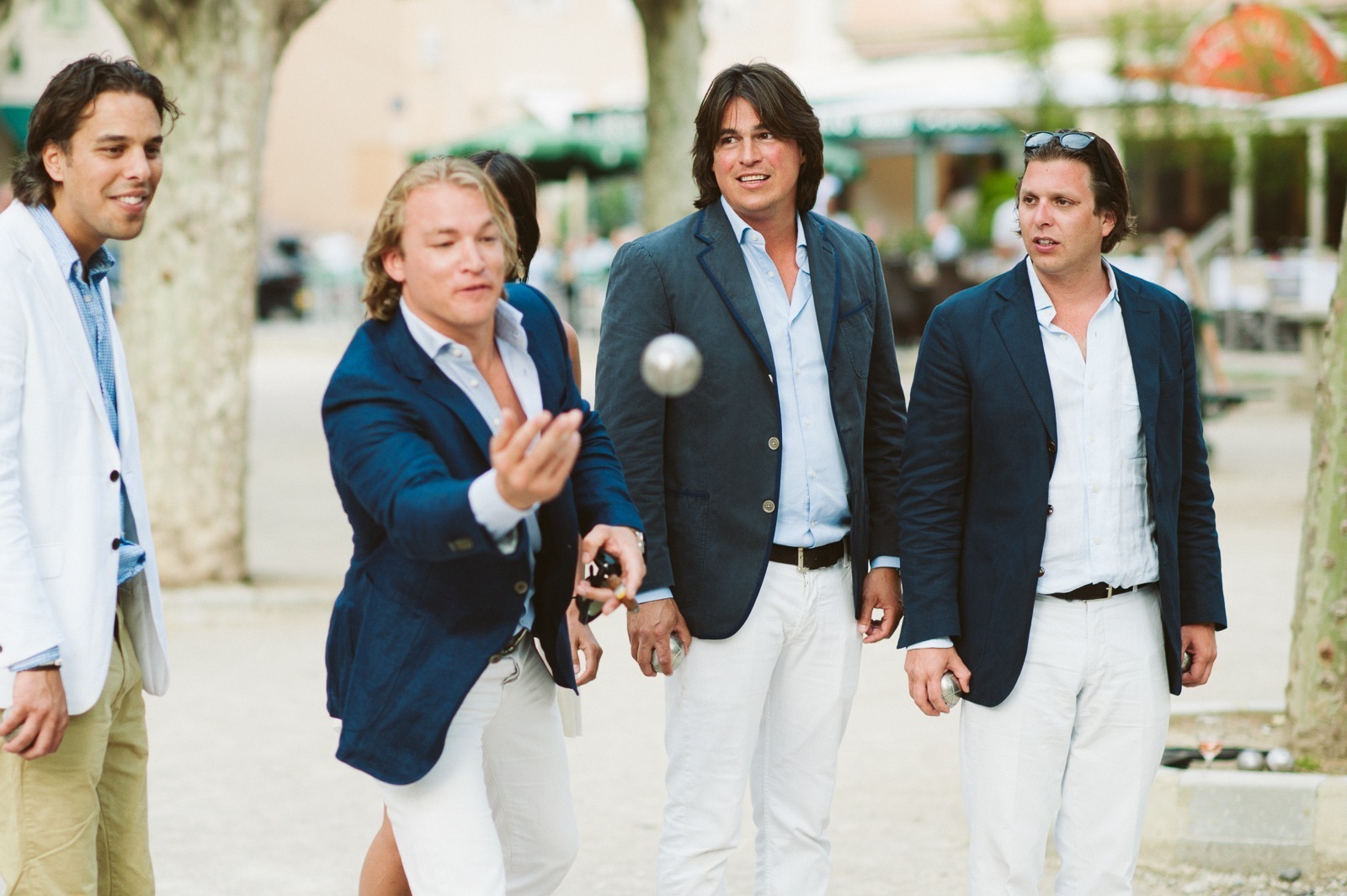 Close-up of boules on the ground during Saint-Tropez rehearsal evening