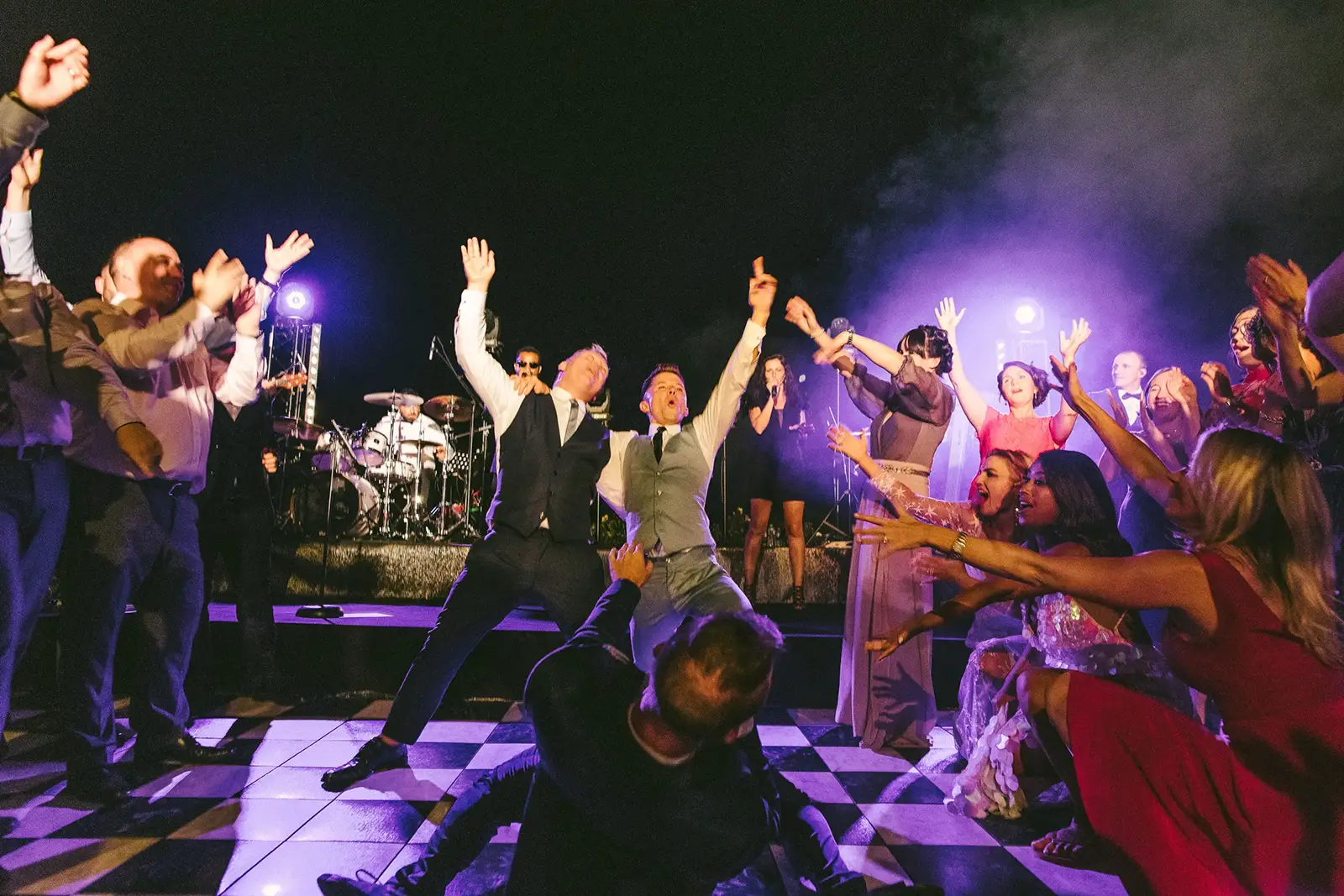 Same-sex wedding party celebration on the French Riviera