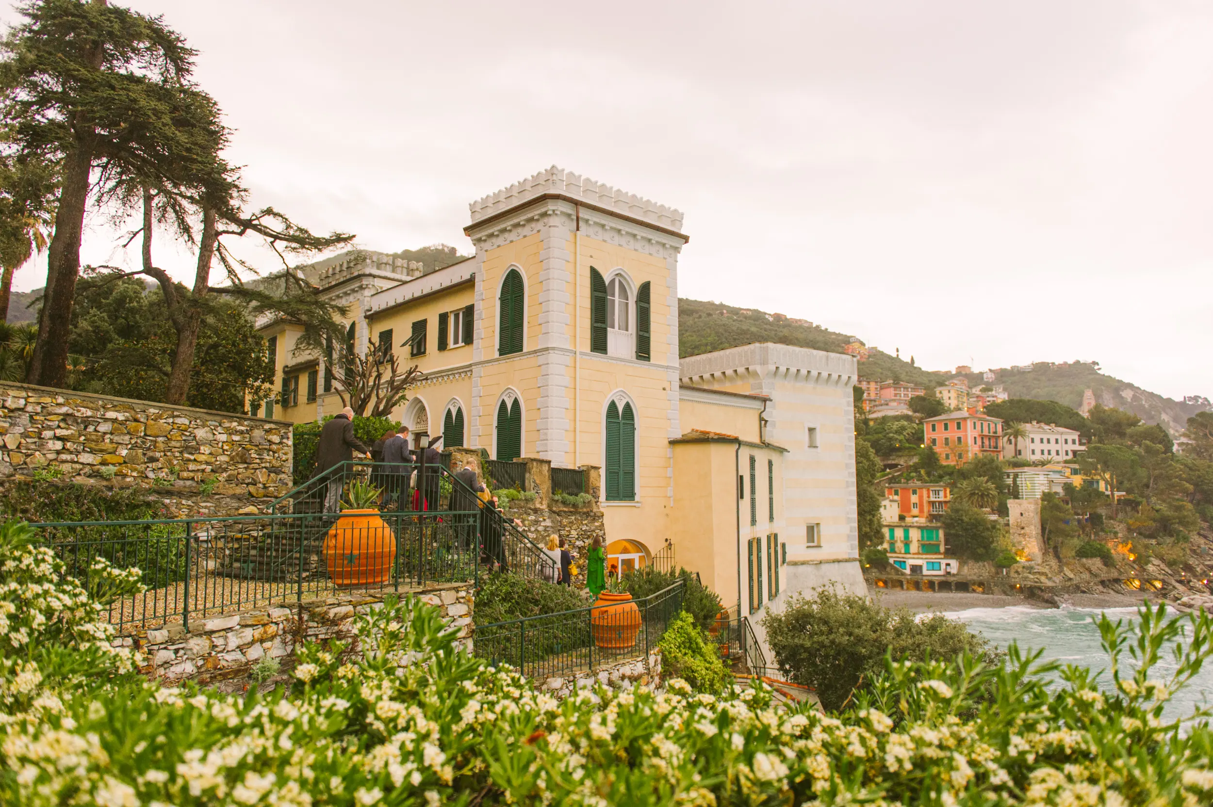 Historic villa wedding venue on the Ligurian coast near Portofino, Italy