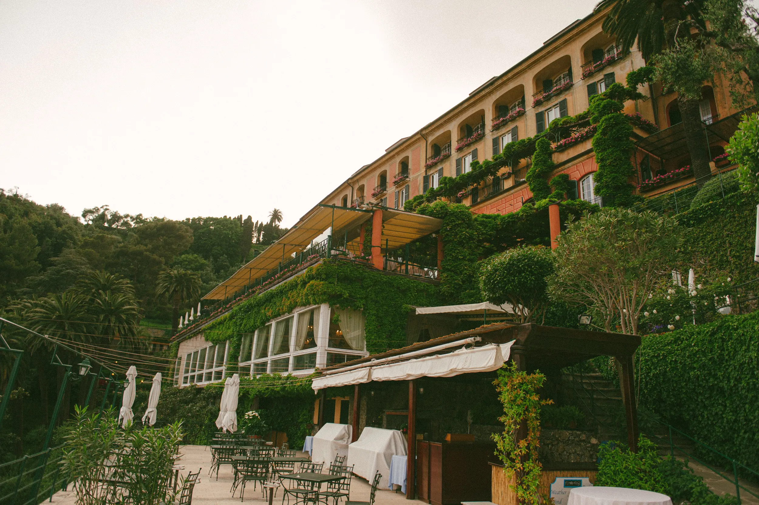 Hotel Splendido in Portofino with terraces and ivy-covered facade