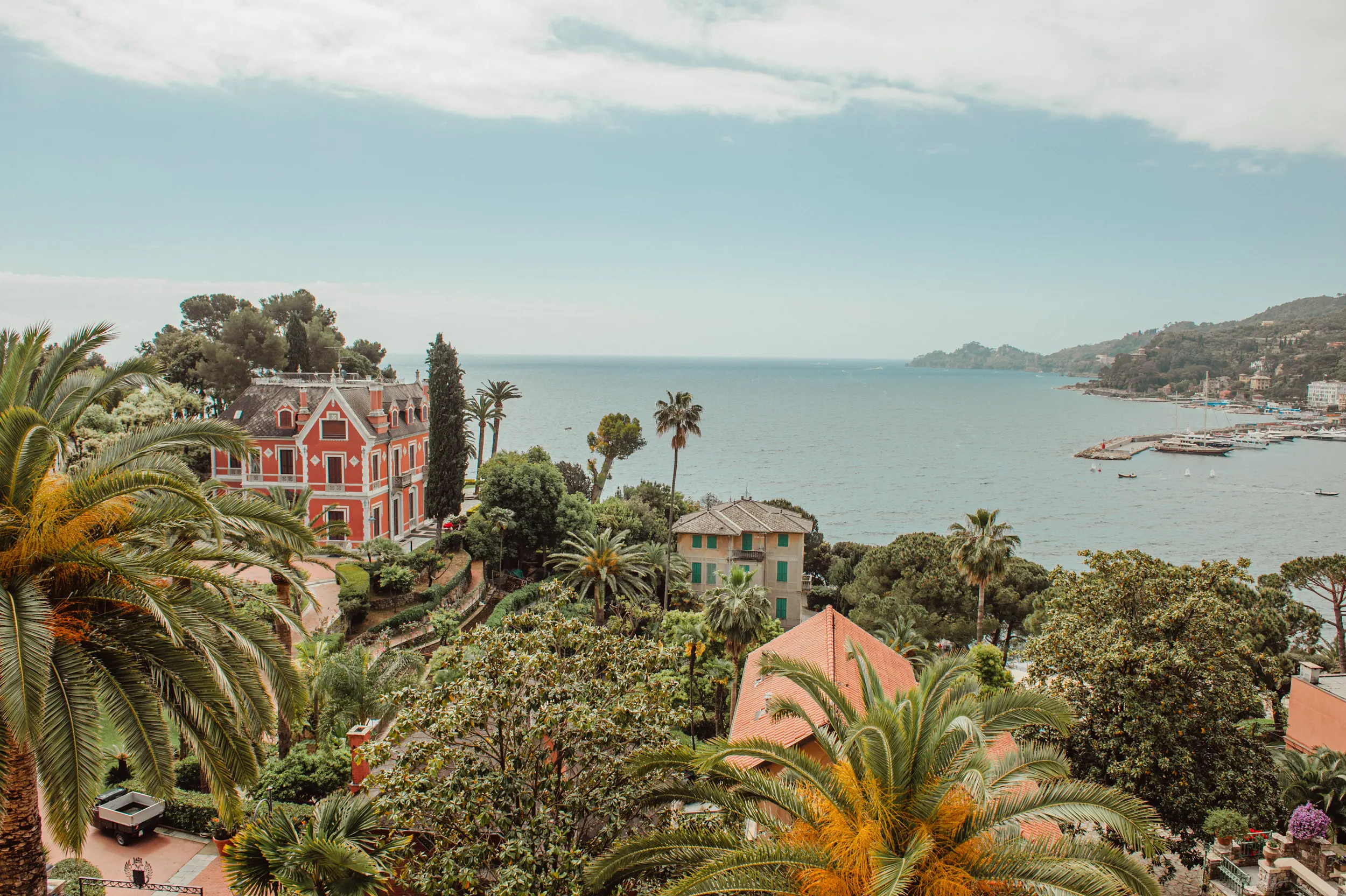 Bay view of Santa Margherita Ligure near Portofino on the Italian Riviera