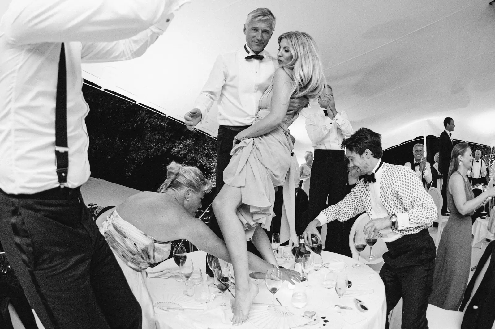 Evening party at a Tuscany wedding